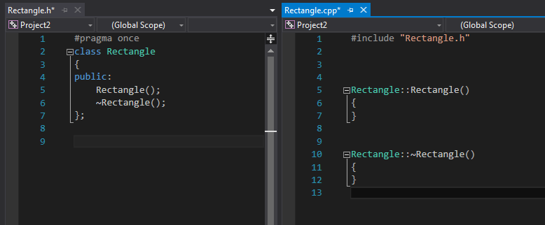 Cách tạo class chia file trong Visual Studio C++
